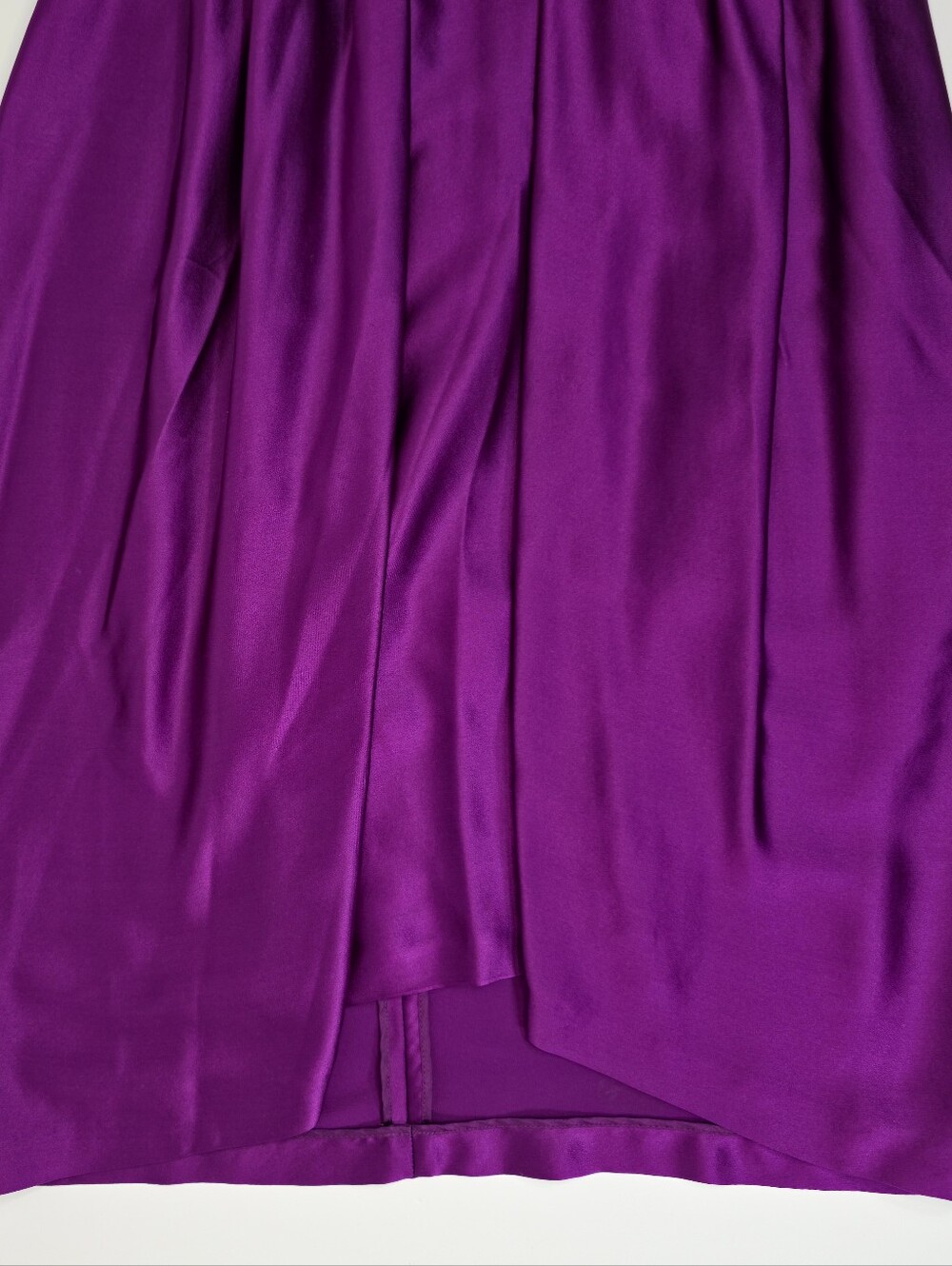 Yves Saint Laurent YSL 100% Silk Purple Magenta Knee Length Skirt XS - Picture 5 of 16